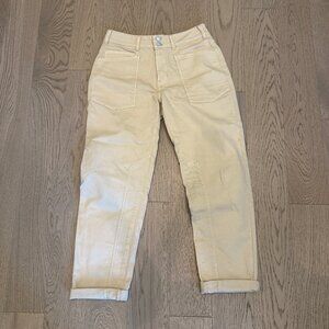 Pilcro, The Wanderer Mid Rise Relaxed-Leg Jean, EUC, Sz 28, off-white color